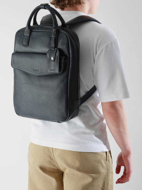 Sac à Dos Business Flandres 1 Compartiment Cuir Etrier Bleu flandres EFLA8271 vue secondaire 1